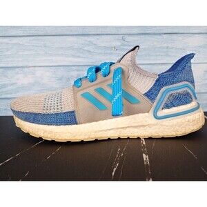 Adidas UltraBoost 19 Men's Grey Blue Running Shoes Sz 10.5